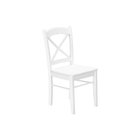Monarch Specialties Dining Chair, Set Of 2, Side, Kitchen, Dining Room, White, Wood Legs, Transitional I 1320